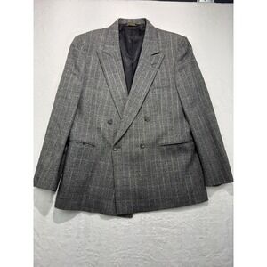 Strathmore Blazer Mens 40 Wool Herringbone Sport Coat Double Breasted Jacket